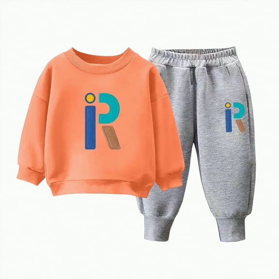 UAYOTSE Boys Crewneck Sweatshirt and Pants Set 2 Piece for Big Kids for 3 10 Years,Sizes 3-4 Years