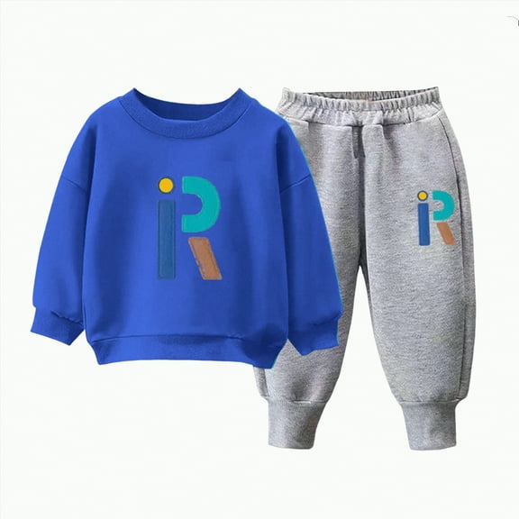 UAYOTSE Boys Crewneck Sweatshirt and Pants Set 2 Piece for Big Kids for 3 10 Years,Sizes 5-6 Years