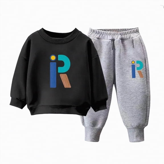 UAYOTSE Boys Crewneck Sweatshirt and Pants Set 2 Piece for Big Kids for 3 10 Years,Sizes 7-8 Years