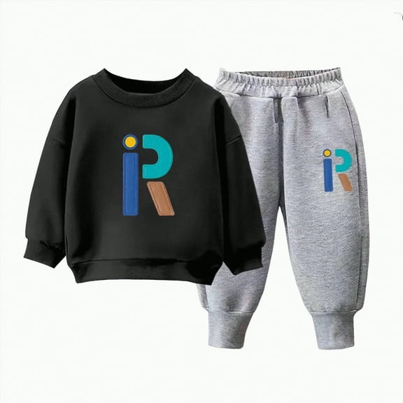 UAYOTSE Boys Crewneck Sweatshirt and Pants Set 2 Piece for Big Kids for 3 10 Years,Sizes 7-8 Years
