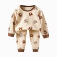 thumbnail image 1 of UAYOTSE Boys Cute Pattern Pajama Set Kids 6 12 18 24 Months 2T 3T 4T 5T fit Pjs Soft Breathable Long Sleeve Top Pants Daily Wear Size 3-4 Years, 1 of 3