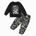 thumbnail image 1 of UAYOTSE Boys Fall Winter Crewneck Letter Print Long Sleeve Sweatshirt and Pants 2-Piece Set Size 2-3 Years, 1 of 4