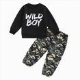 thumbnail image 1 of UAYOTSE Boys Fall Winter Crewneck Letter Print Long Sleeve Sweatshirt and Pants 2-Piece Set Size 4-5 Years, 1 of 4