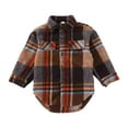 thumbnail image 1 of UAYOTSE Boys Flannel Shirt Toddler Buffalo Plaid Shirt Long Sleeve Button up Shirts Kids Casual Tops(6-7 Years,T56-Coffee), 1 of 5