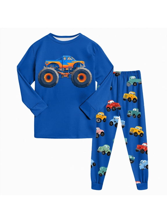 Boys Girls 3D Pattern Pajama Set Kids 3 6 12 18 24 Months 2T 3T 4T 5T 6T fit Pjs Soft Breathable Regular Fit Top Pants Size 7-8 Years