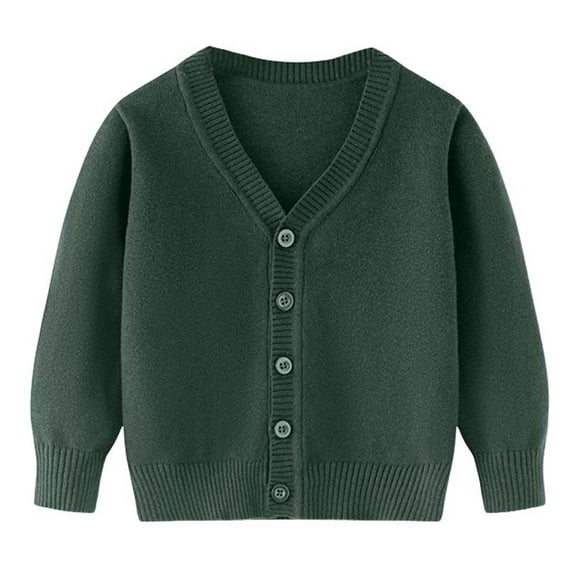 UAYOTSE Boys Girls Cardigan Sweater Boys Long Sleeve School Uniforms Toddler Kids Knit Embroidery Button Jacket Outwear Tops(3-4 Years,F290-Hot Pink)