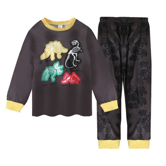 UAYOTSE Boys Girls Fleece Pajamas Pj Set Warm Winter Fall Sleepwear Soft Tops Pants,Sizes 5-6 Years