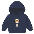 thumbnail image 1 of UAYOTSE Boys and Girls Hooded Sweatshirts Plus Fleece Childrens Clothing Cartoon Prints Long Sleeved Tops for Small and Medium Sized Children(18-24 Months,P106-Navy), 1 of 7