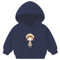thumbnail image 1 of UAYOTSE Boys and Girls Hooded Sweatshirts Plus Fleece Childrens Clothing Cartoon Prints Long Sleeved Tops for Small and Medium Sized Children(5-6 Years,P106-Navy), 1 of 7