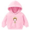 thumbnail image 1 of UAYOTSE Boys and Girls Hooded Sweatshirts Plus Fleece Childrens Clothing Cartoon Prints Long Sleeved Tops for Small and Medium Sized Children(5-6 Years,P107-Pink), 1 of 7