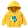 thumbnail image 1 of UAYOTSE Boys and Girls Hooded Sweatshirts Plus Fleece Childrens Clothing Cartoon Prints Long Sleeved Tops for Small and Medium Sized Children(5-6 Years,P288-Yellow), 1 of 7