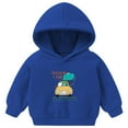 thumbnail image 1 of UAYOTSE Boys and Girls Hooded Sweatshirts Plus Fleece Childrens Clothing Cartoon Prints Long Sleeved Tops for Small and Medium Sized Children(7-8 Years,P202-Blue), 1 of 7