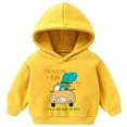 thumbnail image 1 of UAYOTSE Boys and Girls Hooded Sweatshirts Plus Fleece Childrens Clothing Cartoon Prints Long Sleeved Tops for Small and Medium Sized Children(7-8 Years,P206-Yellow), 1 of 7