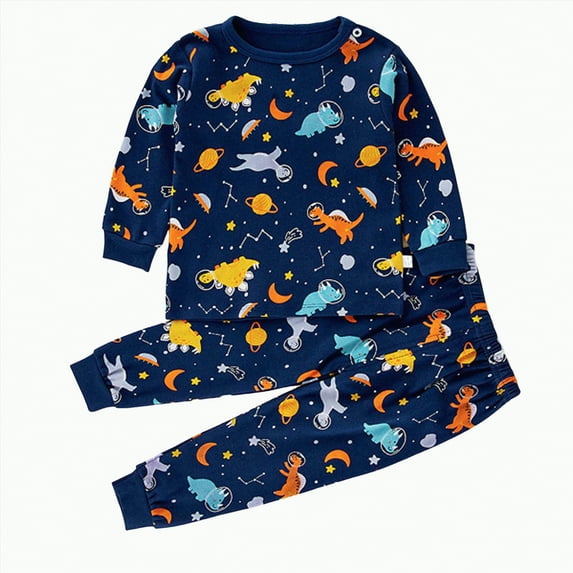 UAYOTSE Boys Girls Pjs Set Two Piece Fleece Pajamas kids Fall Winter Long Sleeve pajamas Loungewear,Sizes 3-4 Years