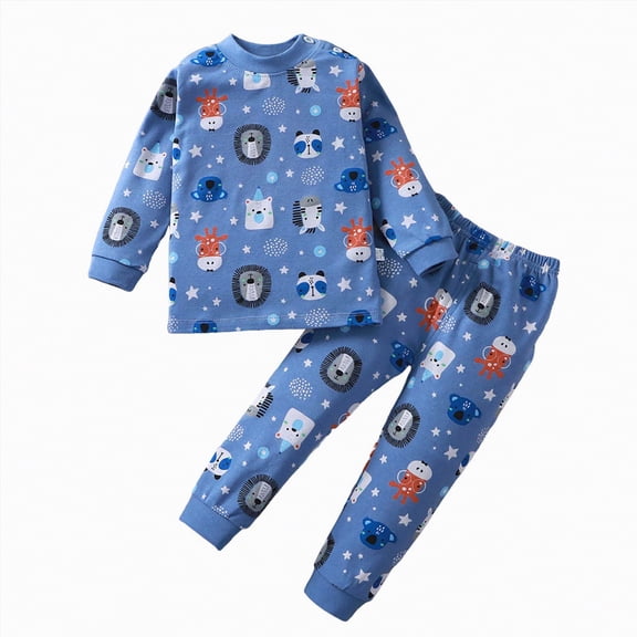 UAYOTSE Boys Girls Pjs Set Two Piece Fleece Pajamas kids Fall Winter Long Sleeve pajamas Loungewear,Sizes 4-5 Years