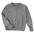 thumbnail image 1 of UAYOTSE Boys Girls School Uniform Cardigan Sweater Soft Cotton V-Neck Soft Cotton Knit Outerwear(11-12 Years,F94-Brown), 1 of 5