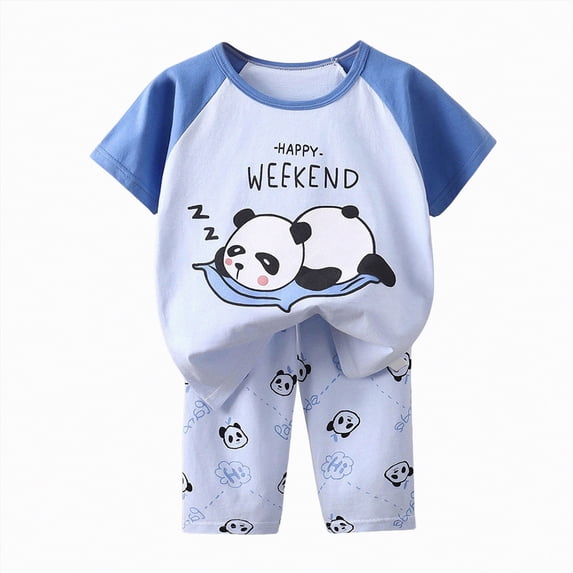 UAYOTSE Boys Girls Spring Summer Pajama Set Kids 6 9 12 18 24 Months short Sleeve Sleepwear with Pockets,Sizes 18-24 Months