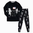 thumbnail image 1 of UAYOTSE Boys Long Sleeve Pajama Set Astronaut Print 2 Piece Sleepwear for Kids Size 4-5 Years, 1 of 8