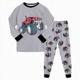 thumbnail image 1 of UAYOTSE Boys Long Sleeve Pajama Set Motorcycle Monster Truck Graphic 2‑Piece Boys Sleep Set Size 4-5 Years, 1 of 9