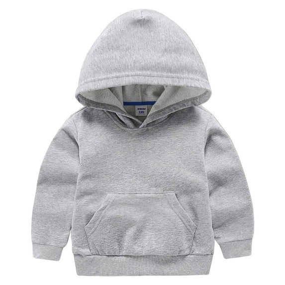 UAYOTSE Boys Long Sleeved Hooded Sweatshirt Comfortabl Warm Fashionable Casual Solid Color Sports Sweatshirt(9-10 Years,P179-Grey)