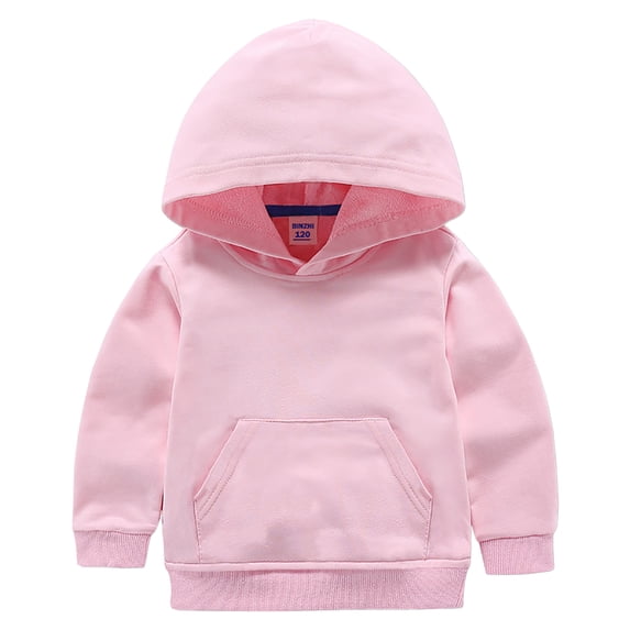 UAYOTSE Boys Long Sleeved Hooded Sweatshirt Comfortabl Warm Fashionable Casual Solid Color Sports Sweatshirt(9-10 Years,P8-Pink)
