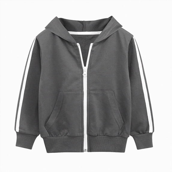 UAYOTSE Boys Long Sleeved Hooded Sweatshirt Comfortable Warm Fashionable and Casual Zippered Boys Sweatshirt,Sizes 7-8 Years