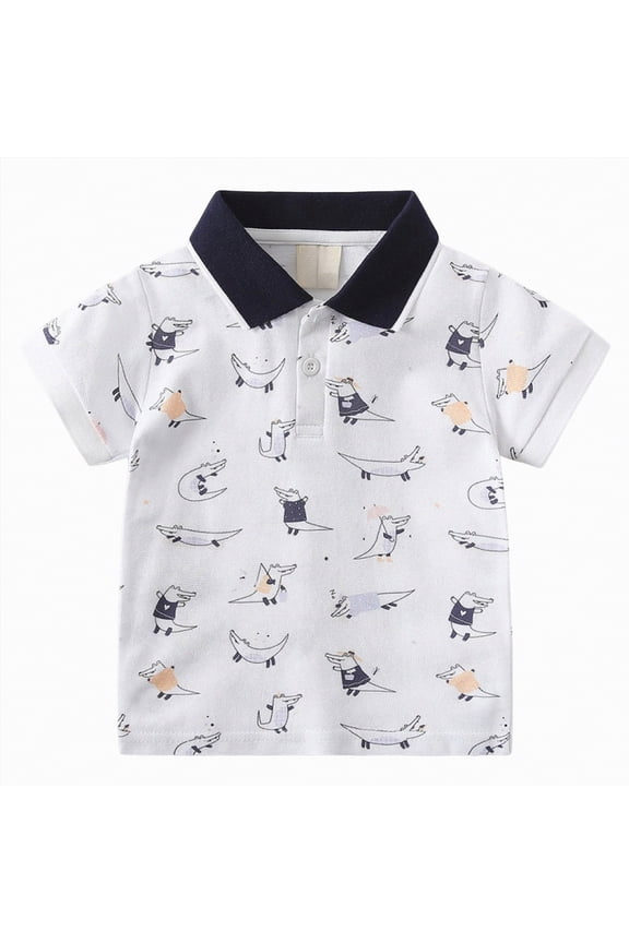 Boys Polo Shirt Short Sleeve Polo Casual Collared Shirts Comfortable School Uniform Shirts,Sizes 1-2 Years