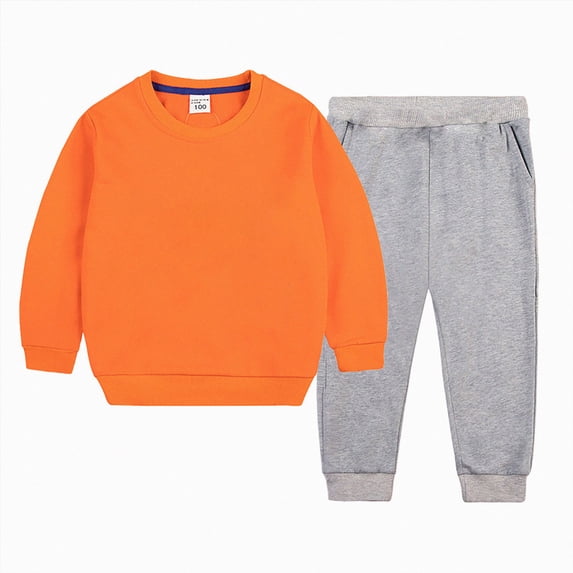 UAYOTSE Boys Solid Color Sweatshirt Trousers Set Toddler 6 12 18 24 Months 2T 3T 4T Fit Warm Casual Outfit Size 3-4 Years