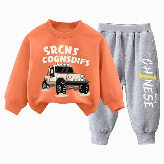 UAYOTSE Boys Trendy Long Sleeve Sweatshirt Suit Kids 3 6 12 18 Months 2T 3T 4T 5T 6T Fit Small Medium Size Outfit Size 6-7 Years