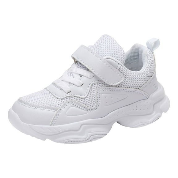 UAYOTSE Boys White Shoes Mesh White Sports Shoes Performance Middle and Large Childrens Sneakers(White&2,11)