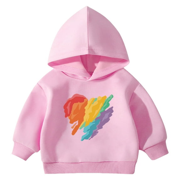 UAYOTSE Boys and Girls Hooded Sweatshirt with Cartoon Print Round Neck and Long Sleeves(18-24 Months,P55-Pink)