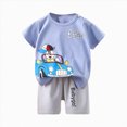 thumbnail image 1 of UAYOTSE Breathable Light Fabric Cartoon Boys Short Sleeve Shorts Suit Fashion Casual Kids Summer Outfit Size 7-8 Years, 1 of 4