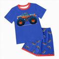 thumbnail image 1 of UAYOTSE Cartoon Car Dinosaur Graphic T Shirt Patchwork Shorts Breathable Summer Two Piece Children Outfit Size 2-3 Years, 1 of 5