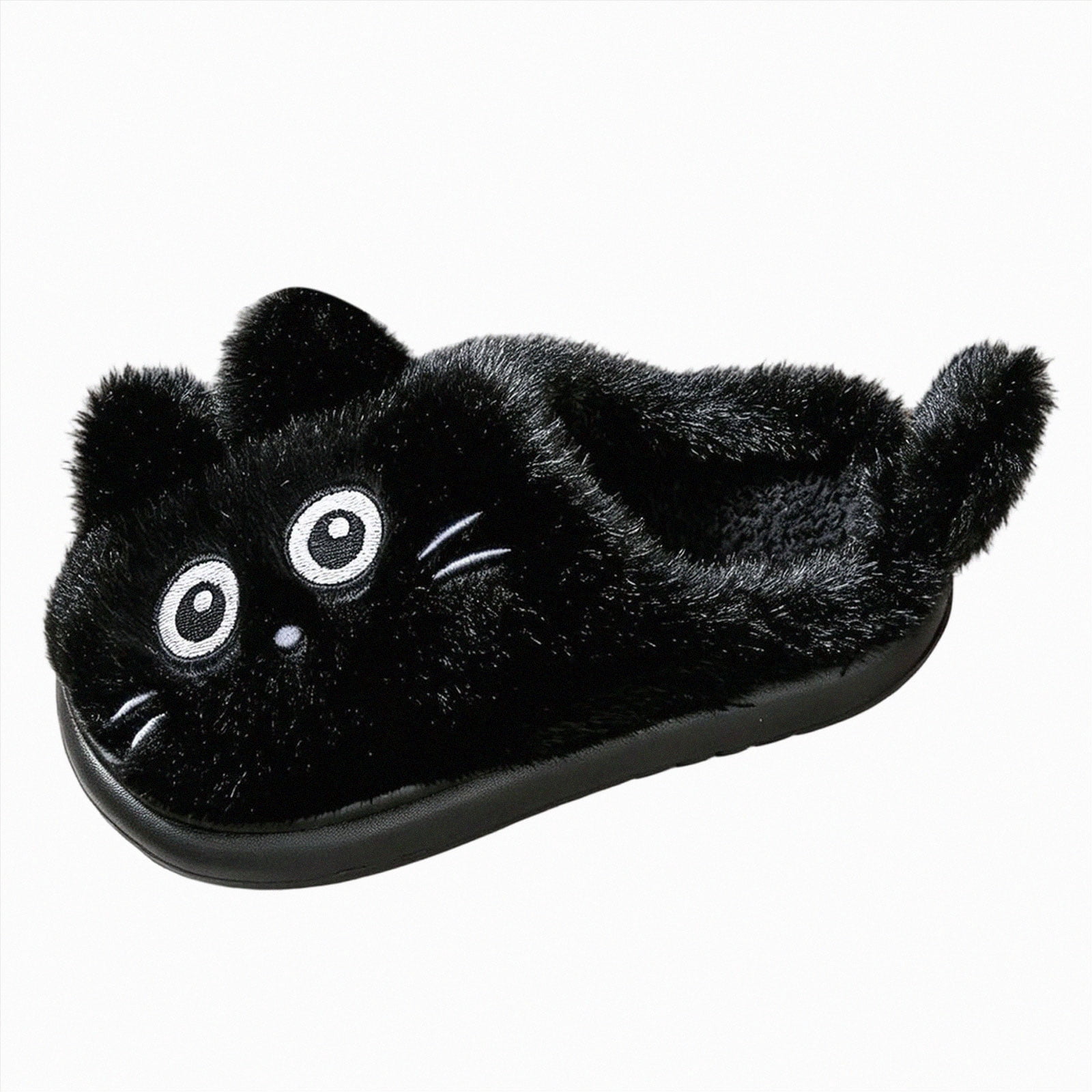 Boote Cartoon UAYOTSE Cartoon Cat Kids Winter Plush Slippers Closed Toe Furry Soft ...