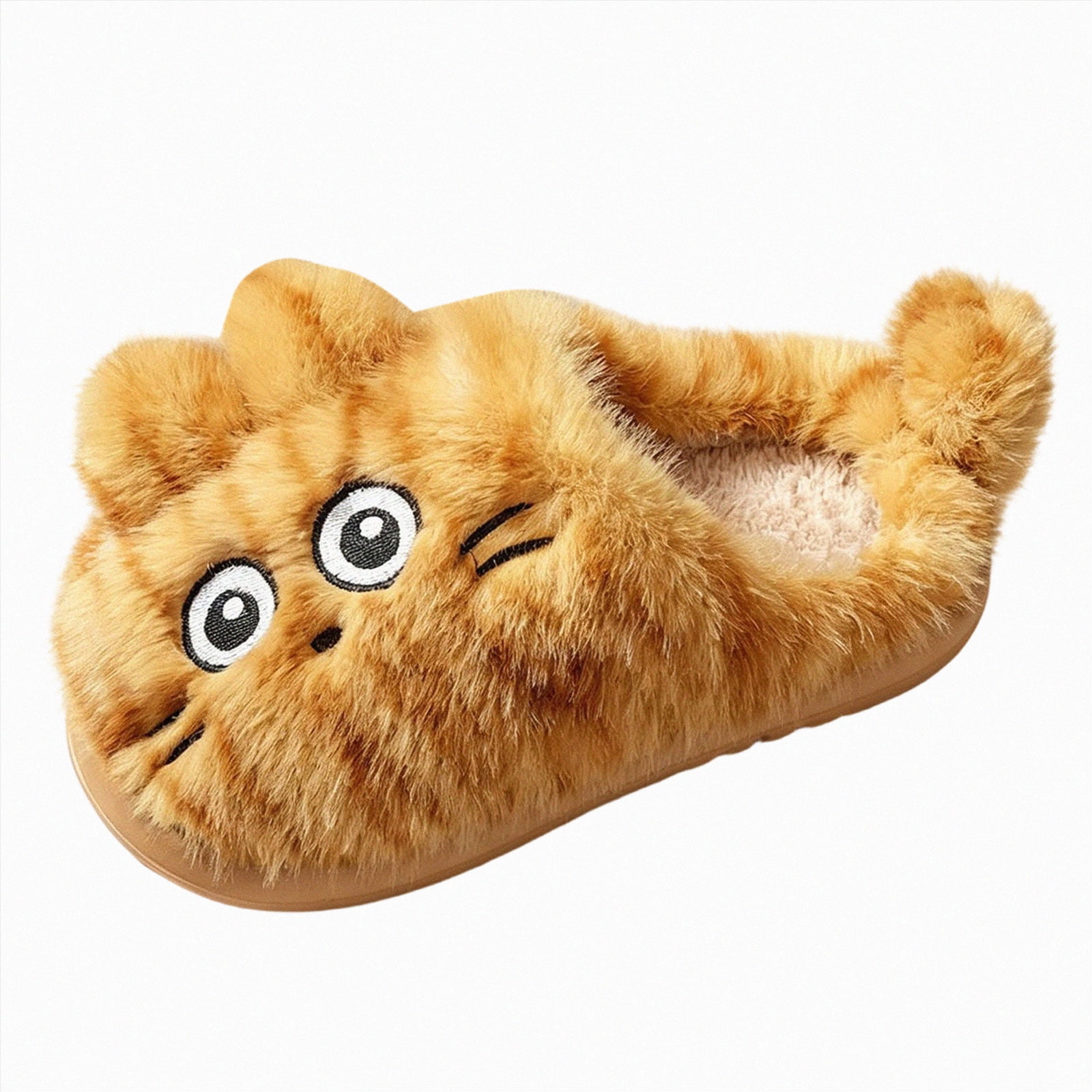 Boote Cartoon UAYOTSE Cartoon Cat Kids Winter Plush Slippers Closed Toe Furry Soft ...