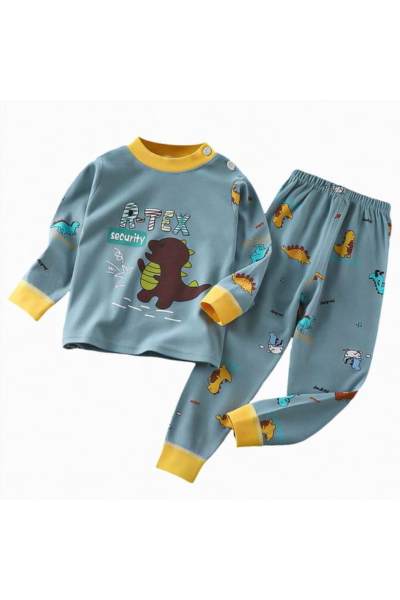 Children Thermal Underwear Set Made of Pure Cotton Boys Clothes 2 Pcs Pajamas Sleepwear Organic Baby Girls Baby Pajamas Long Sleeved Home Clothes Trendy,Sizes 5-6 Years
