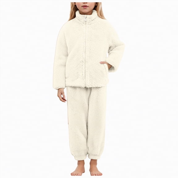 UAYOTSE Children and Girls Long Sleeved and Trouser Sets Comfortable Soft Stylish Casual and Warm with Fleece,Sizes 13-14 Years