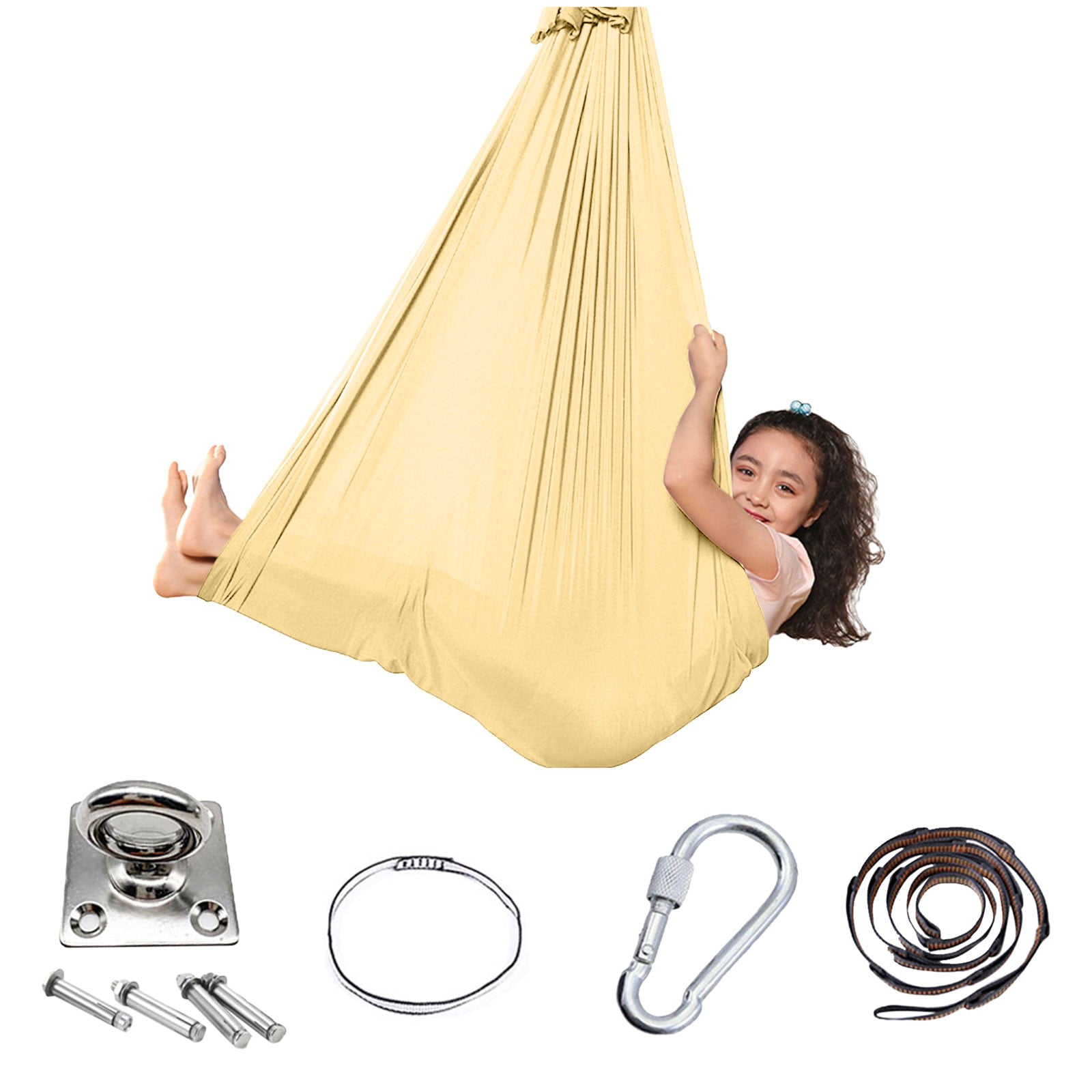 UAYOTSE Children's Full Body Sensory Hammock Breathable and Stretchy Swing for Calmness, Relaxation, and Skill Development in Playtime, Gold