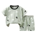 thumbnail image 1 of UAYOTSE Children's Short Sleeved Suits Pure Cotton Boys' Clothes Girls' T Shirts Baby Summer Clothes girl under $8(3-9 Months,Grey), 1 of 3