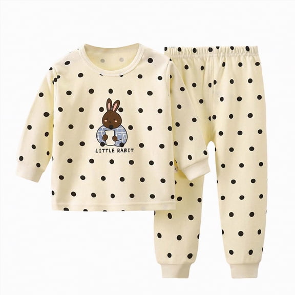 UAYOTSE Childrens Comfortable and Breathable Long Sleeved Home Clothes Cute Cartoon Pattern Pajama Set,Sizes 2-3 Years