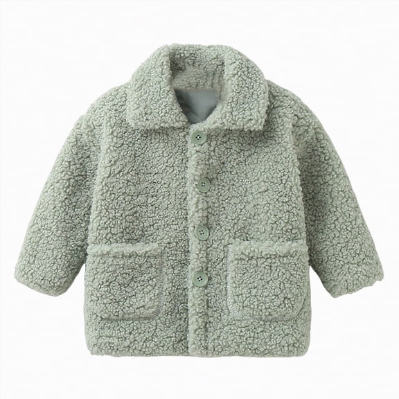 UAYOTSE Childrens Comfortable and Warm Jacket Boys and Girls Simple and Plush Jacket Zipper Cardigan,Sizes 1-2 Years