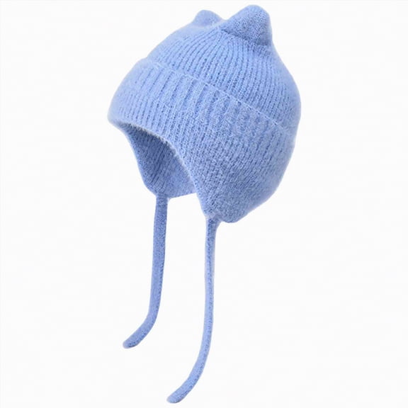UAYOTSE Childrens Hat Cute Cat Ears Boys and Girls Baby Outdoor Warm Plush Ear Pullover Hat,Sizes One Size