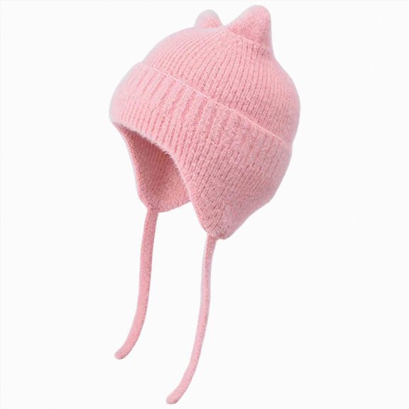UAYOTSE Childrens Hat Cute Cat Ears Boys and Girls Baby Outdoor Warm Plush Ear Pullover Hat,Sizes One Size