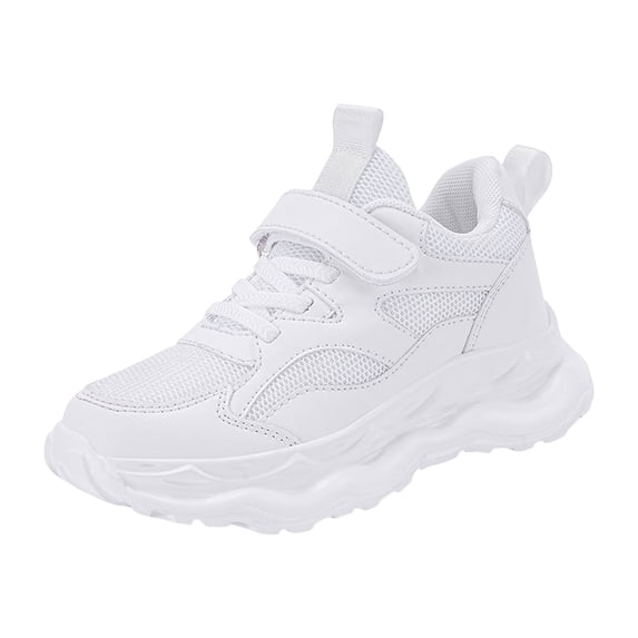 UAYOTSE Childrens White Shoes for Middle and Large Children All Seasons Breathable Mesh Lightweight Boys Primary School Students All Sports Shoes(White&1,1)