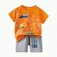 thumbnail image 1 of UAYOTSE Cute Comfortable Toddler Sleepwear Set Short Sleeve T-Shirt & Loose Shorts Unisex Pajamas Homewear Dailywear for Boys Girls Spring Summer,Sizes 3-4 Years, 1 of 4