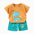 thumbnail image 1 of UAYOTSE Dinosaur Cartoon Print Boys Short Sleeve Shorts Suit Comfort Breathable Material Boy Summer Daily Suit Size 3-6 Months, 1 of 4