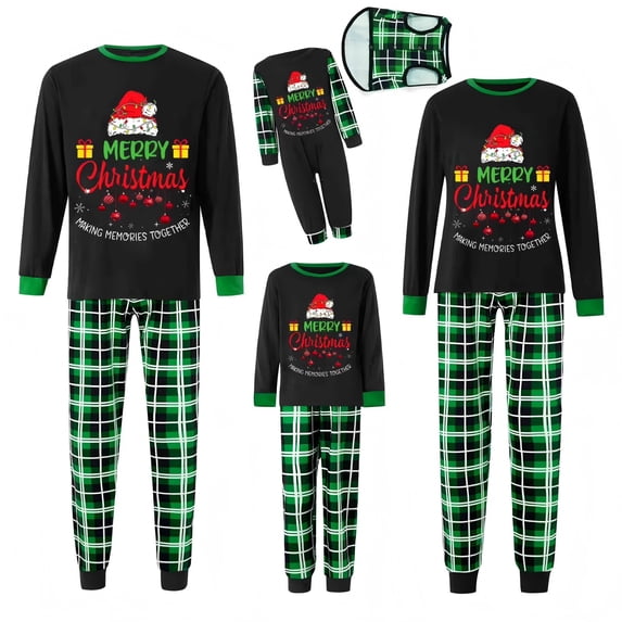 UAYOTSE Family Matching Christmas Pajamas Set, Star Snowflake Ball Print Holiday PJs Sleepwear Loungewear,Sizes Kids 10T(10Y)
