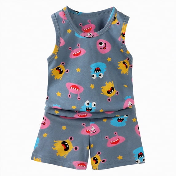 UAYOTSE Fleece Pajamas Sets for Teens Kids Boys Girls Soft Comfy Fluffy Pajamas Set Loose Spring Sleepwear,Sizes 18-24 Months