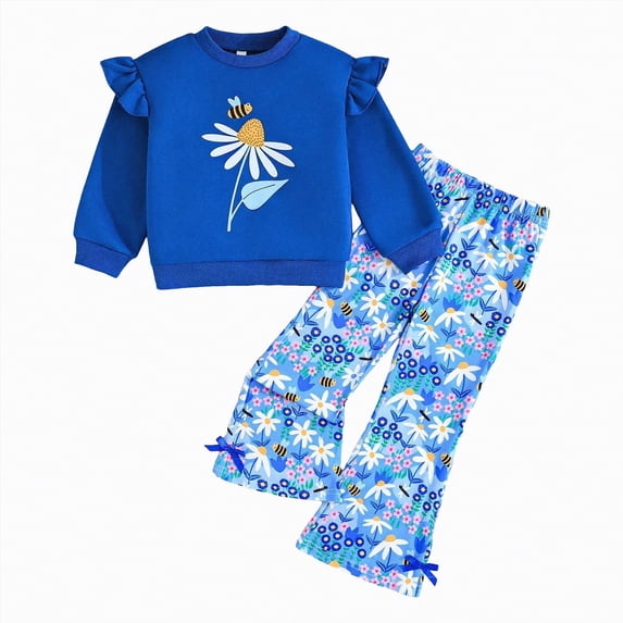UAYOTSE Girl Clothes Set Summer Baby 0 6 12 18 24 Months 2T 3T Girl School Wear Clothes Shorts Set Floral Summer Outfits Cute Baby Clothes,Sizes 6-7 Years