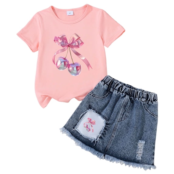UAYOTSE Girl Clothes Summer Outfits Baby Pullover & Pants Sets Kids Summer 2Pcs Sweatshirt Pullover Joggers Pants Pajamas,Sizes 6-7 Years